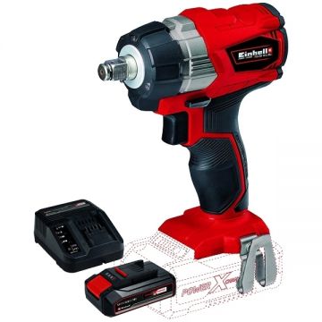 Einhell  TE-CW 18 Li PXC + Starter Kit - Masina de insurubat cu impact 215 Nm + Set 1 acumulator si incarcator Li-Ion 18 V 2.5 Ah