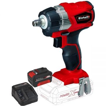 Einhell  TE-CW 18 Li PXC + Starter Kit - Masina de insurubat cu impact 215 Nm + Set 1 acumulator si incarcator Li-Ion 18 V 4 Ah