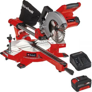Einhell  TE-SM 36/210 Li PXC + Starter Kit - Fierastrau circular stationar 210x30 mm + Set 1 acumulator si incarcator Li-Ion 18 V 4 Ah