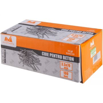 Evotools  650235 - Cuie pentru beton 3.5x70 mm 100 bucati