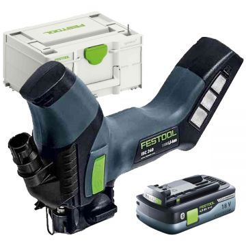 Festool  ISC 240 EB-Basic + BP 18 Li 4.0 HPC-ASI - Fierastrau pentru materiale izolatoare valiza speciala +  Acumulator Li-Ion 18 V 4 Ah