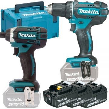 Makita   DDF482 + DTD152 - Masina de gaurit si insurubat 62 Nm + Masina de insurubat 165 Nm + 3x Acumulator Li-Ion 18 V 3 Ah + Incarcator + Valiza speciala