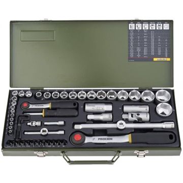 Proxxon 23040 - Set capete de insurubare si chei tubulare mixte 56 bucati Proxxon 23040 - Set capete de insurubare si chei tubulare mixte 56 bucati