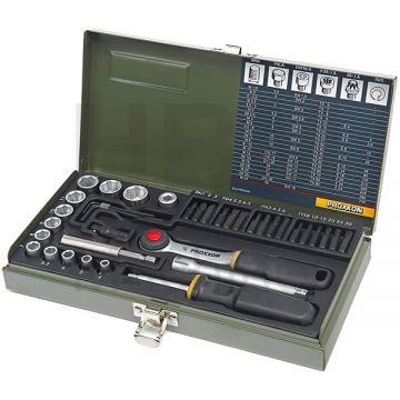 Proxxon  23070 - Set capete de insurubare si chei tubulare mixte 39 bucati