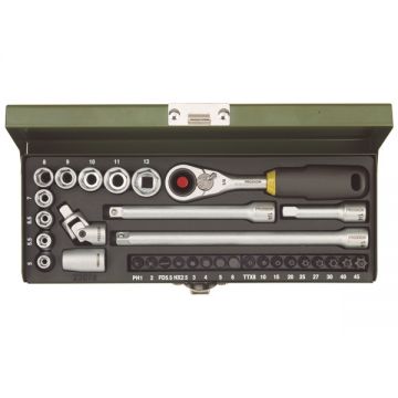 Proxxon  23078 - Set capete de insurubare si chei tubulare mixte 32 bucati