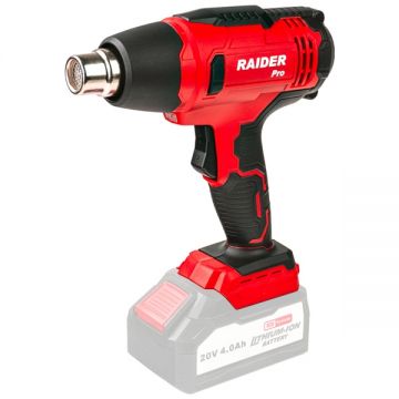 Raider  RDP-SHG20 - Suflanta cu aer cald fara acumulatori si incarcator Li-ion 20 V - Ah 550 grade C