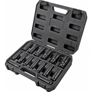 Topmaster  338802 - Set chei tubulare impact 10-32  mm 1/2 inch 15 bucati