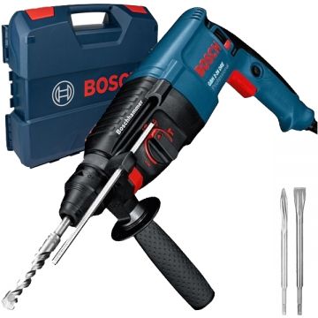 Bosch  GBH 2-26 DRE + PRO SDS plus-5C - Rotopercutor SDS-Plus 800 W 2.7 J valiza plastic + Dalta SDS-Plus lata 20x250 mm + Spit SDS-Plus 250 mm
