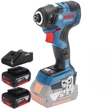 Bosch  GDR 18 V-200 C + 1600A019S0 - Masina de insurubat cu impact 200 Nm M4-M12 + Set 2 acumulatori si incarcator Li-Ion 18 V 4 Ah