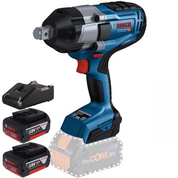 Bosch  GDS 18V-1050 H + 1600A019S0 - Masina de insurubat cu impact 1050 Nm + Set 2 acumulatori si incarcator Li-Ion 18 V 4 Ah