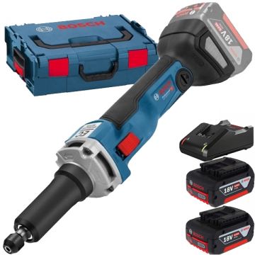 Bosch  GGS 18V-23 LC + 1600A019S0 - Polizor drept 6 mm valiza speciala + Set 2 acumulatori si incarcator Li-Ion 18 V 4 Ah