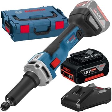 Bosch  GGS 18V-23 LC + GBA + GAL 18V-40 - Polizor drept 6 mm valiza speciala + Set 1 acumulator si incarcator Li-Ion 18 V 5 Ah