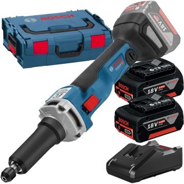 Bosch  GGS 18V-23 LC + GBA + GAL 18V-40 - Polizor drept 6 mm valiza speciala + Set 2 acumulatori si incarcator Li-Ion 18 V 5 Ah