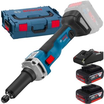 Bosch  GGS 18V-23 PLC + 1600A019S0 - Polizor drept 6 mm valiza speciala + Set 2 acumulatori si incarcator Li-Ion 18 V 4 Ah