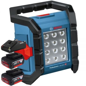 Bosch  GLI 18V-1200 C + 1600A019S0 - Lampa + Set 2 acumulatori si incarcator Li-Ion 18 V 4 Ah