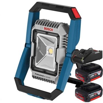 Bosch  GLI 18V-1900 + 1600A019S0 - Lampa + Set 2 acumulatori si incarcator Li-Ion 18 V 4 Ah