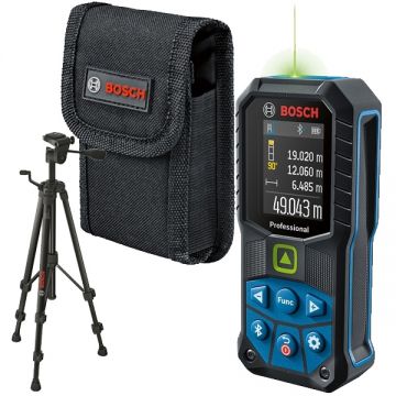 Bosch  GLM 50-27 CG + BT 150 - Telemetru laser 50 m 30 valori memorate + Trepied 550-1570 mm 1/4 inch