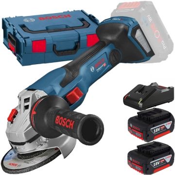 Bosch  GWS 18V-15 C BITURBO + 1600A019S0 - Polizor unghiular 125 mm + Set 2 acumulatori si incarcator Li-Ion 18 V 4 Ah