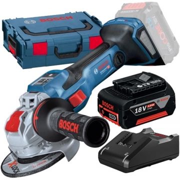Bosch  GWX 18V-15 SC X-LOCK BITURBO - Polizor unghiular 125 mm valiza speciala + Acumulator Li-Ion 18 V 5 Ah + Incarcator