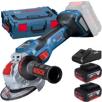 Bosch  GWX 18V-15 SC X-LOCK BITURBO - Polizor unghiular 125 mm valiza speciala + Set 2 acumulatori si incarcator Li-Ion 18 V 4 Ah