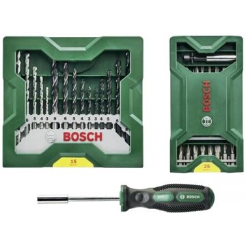 Bosch  Mini-X-Line - Set accesorii insurubare si burghie mixte 41 bucati