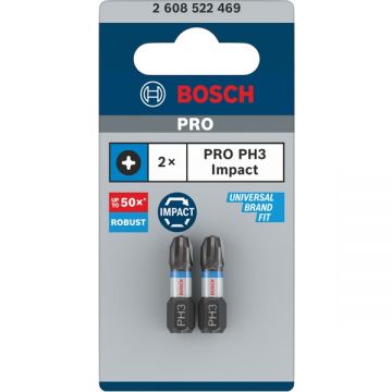 Bosch  PRO Phillips Impact - Set capete de insurubare profil PH3 2 bucati