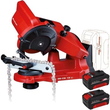 Einhell  GE-CS 18 Li PXC + Twinpack - Masina de ascutit lanturi + Set 2 acumulatori Li-Ion 18 V 4 Ah