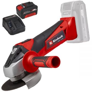 Einhell  TC-AG 18/115 Li PXC + Starter Kit - Polizor unghiular 115 mm + Set 1 acumulator si incarcator Li-Ion 18 V 4 Ah