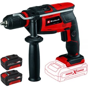 Einhell  TC-ID 18 Li PXC + Twinpack - Masina de gaurit si insurubat cu percutie - Nm + Set 2 acumulatori Li-Ion 18 V 4 Ah