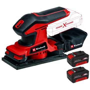 Einhell  TC-OS 18/187 Li PXC + Twinpack - Slefuitor cu vibratii 187x90 mm + Set 2 acumulatori Li-Ion 18 V 4 Ah