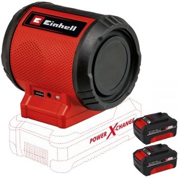 Einhell  TC-SR 18 Li - PXC + Twinpack - Boxa wireles + Set 2 acumulatori Li-Ion 18 V 4 Ah