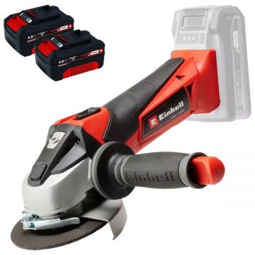Einhell  TE-AG 18/115 Li PXC + Twinpack - Polizor unghiular 115 mm + Set 2 acumulatori Li-Ion 18 V 4 Ah