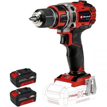 Einhell  TE-CD 18/50 Li BL PXC + Twinpack - Masina de gaurit si insurubat 50 Nm + Set 2 acumulatori Li-Ion 18 V 4 Ah