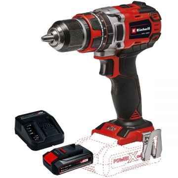 Einhell  TE-CD 18/50 Li-i BL PXC + Starter Kit - Masina de gaurit si insurubat cu percutie 50 Nm + Set 1 acumulator si incarcator Li-Ion 18 V 2.5 Ah