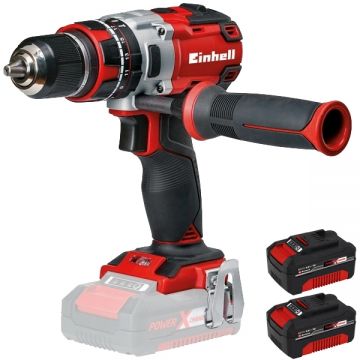 Einhell  TE-CD 18 Li-i PXC + Twinpack - Masina de gaurit si insurubat cu percutie 60 Nm + Set 2 acumulatori Li-Ion 18 V 4 Ah