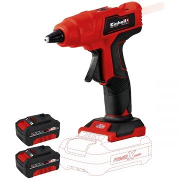 Einhell  TE-CG 18 Li PXC + Twinpack - Pistol de lipit cu bagheta siliconica 11 mm 170 grade C + Set 2 acumulatori Li-Ion 18 V 4 Ah