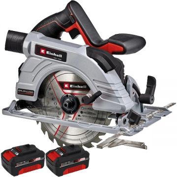 Einhell  TE-CS 18/190 Li BL SE PXC + Twinpack - Fierastrau circular 190x20 mm + Set 2 acumulatori Li-Ion 18 V 4 Ah