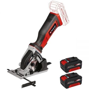 Einhell  TE-CS 18/89 Li PXC + Twinpack - Fierastrau circular 89x10 mm + Set 2 acumulatori Li-Ion 18 V 4 Ah