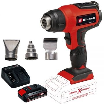 Einhell  TE-HA 18 Li PXC + Starter Kit  - Suflanta cu aer cald 550 grade C + Set 1 acumulator si incarcator Li-Ion 18 V 2.5 Ah