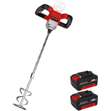 Einhell  TE-MX 18 Li PXC + Twinpack - Masina de amestecat 100 mm + Set 2 acumulatori Li-Ion 18 V 4 Ah