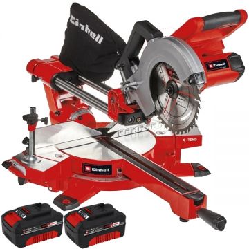 Einhell  TE-SM 36/210 Li PXC + Twinpack - Fierastrau circular stationar 210x30 mm + Set 2 acumulatori Li-Ion 18 V 4 Ah