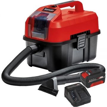 Einhell  TE-VC 18/10 Li PXC + Starter Kit - Aspirator 90 mbar + Set 1 acumulator si incarcator Li-Ion 18 V 4 Ah