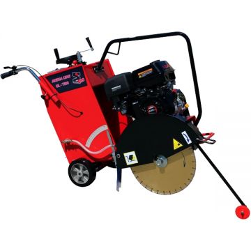 Media Line  MLT500 - Masina de taiat beton si asfalt 350-500 mm Loncin G420F 15 CP 420 cm3 propulsie manuala roti de transport