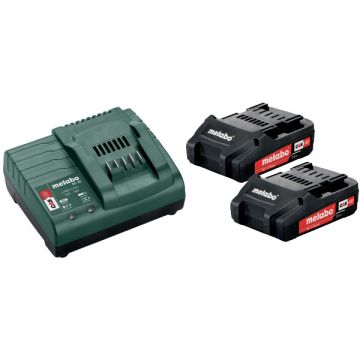 Metabo  685161000 - Set 2 acumulatori si incarcator Li-Ion 18 V 2 Ah