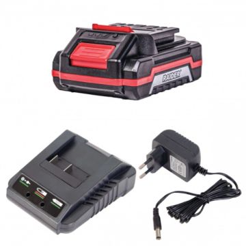 Raider  032130 - Set 1 acumulator si incarcator Li-Ion 18 V 2 Ah