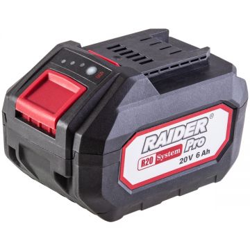 Raider  RDP-R20 - Acumulator Li-Ion 20 V 6 Ah indicator nivel incarcare