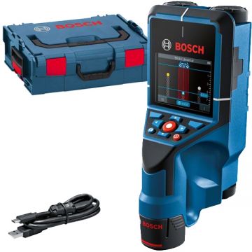 Scaner pentru ziduri  Bosch D-TECT 200 C - Detector de metale cu 1 acumulator Li-Ion 12 V 2 Ah