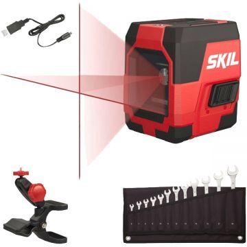 Skil  1910 AA + Proxxon SlimLine - Nivela laser cu linii 15 m + Set chei combinate 6-19 mm 12 bucati