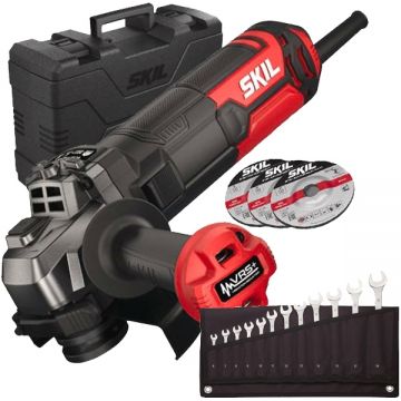 Skil  9151 GB + Proxxon SlimLine - Polizor unghiular 1010 W 125 mm valiza plastic accesorii + Set chei combinate 6-19 mm 12 bucati