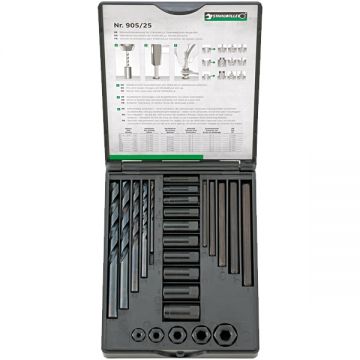 Stahlwhille  905/25 - Set extractoare suruburi rupte 25 bucati